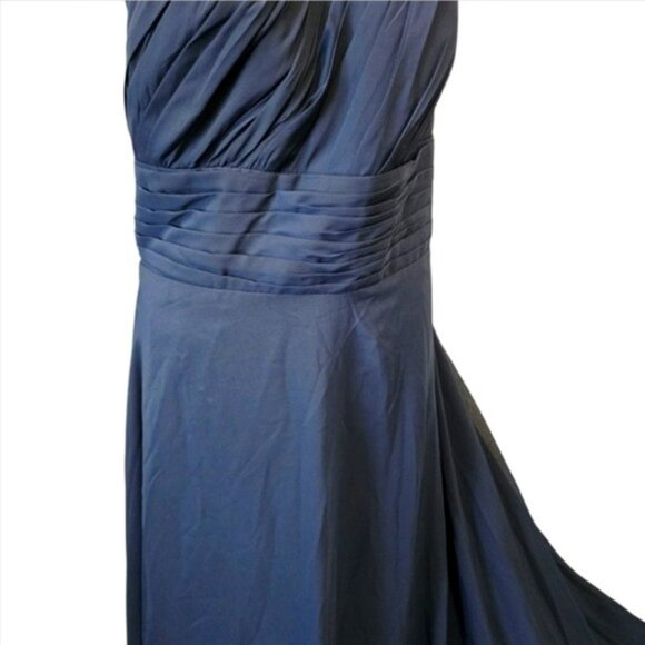 Women's Formal Elegant Navy Blue Evening Gown Size 16 Lace Up Maxi Dress NWT - Picture 5 of 16